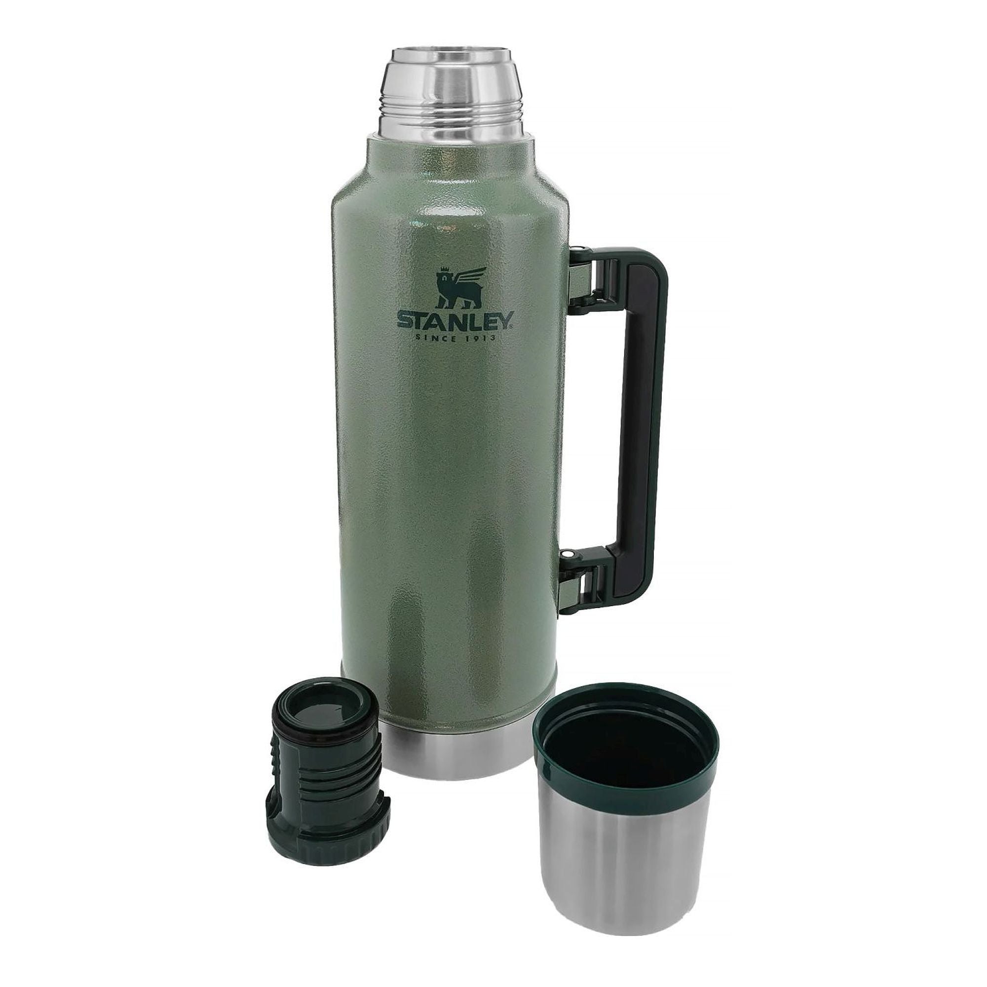 Stanley Legendary Classic 1.9L water bottle with a durable stainless steel body and screw-on lid, designed for outdoor use.
