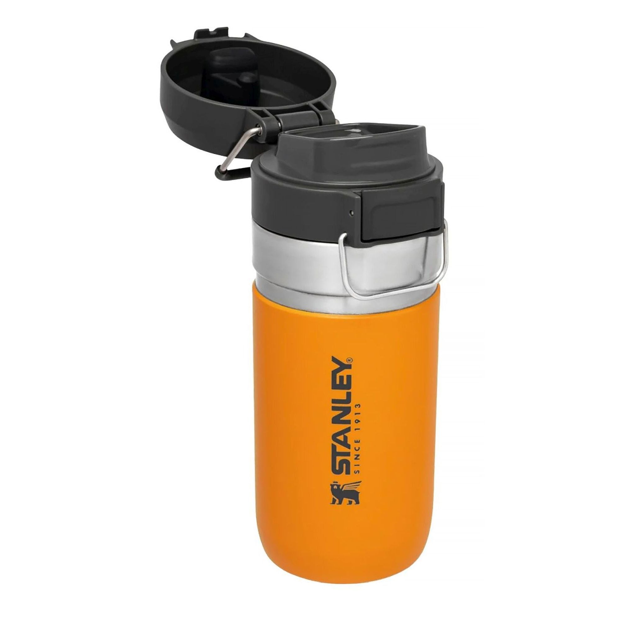 Stanley Quick Flip water bottle in 0.47L with a flip-top lid and durable design for portable hydration.