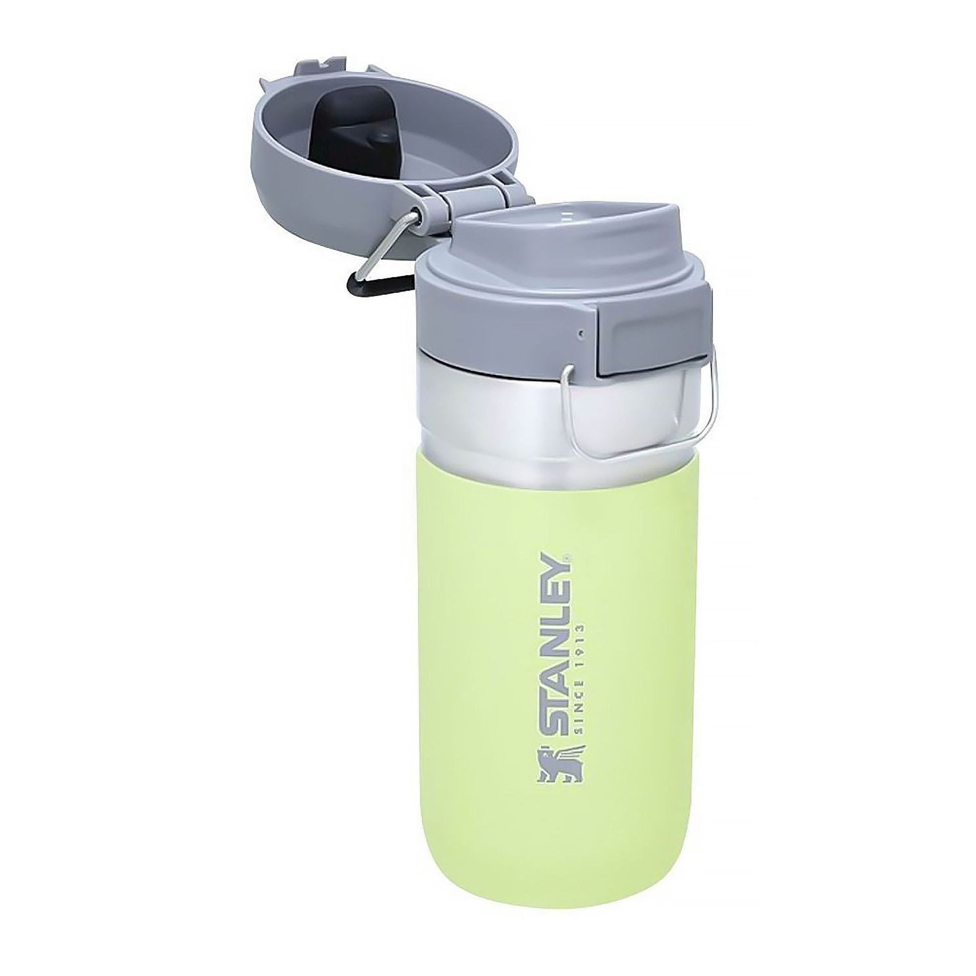 Stanley Quick Flip water bottle 0.47L with flip-top lid and durable design for on-the-go hydration.