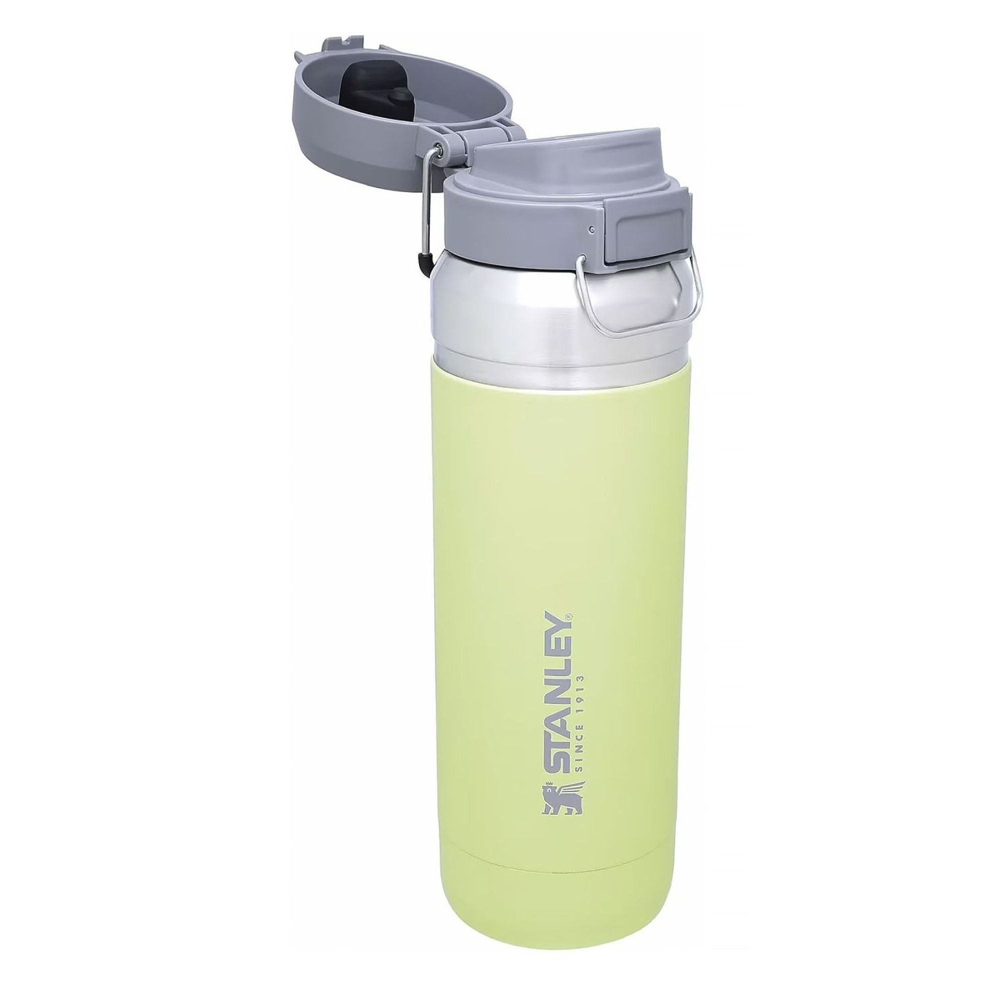 Stanley Quick Flip water bottle 0.7L with flip-top lid, stainless steel body, and ergonomic design for easy hydration.