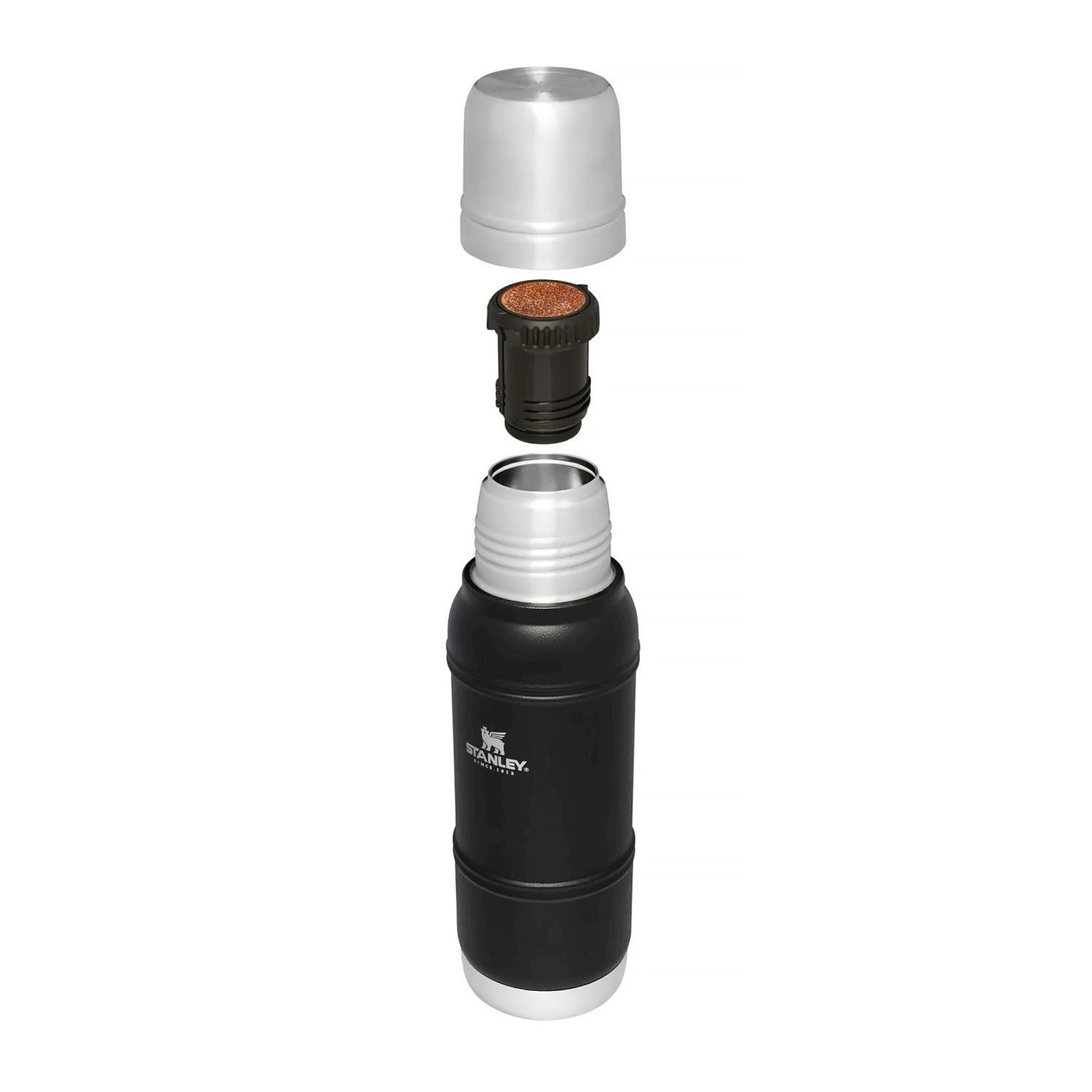 Stanley Artisan thermal water bottle, 1.0L, insulated stainless steel bottle with a sleek design and secure lid.