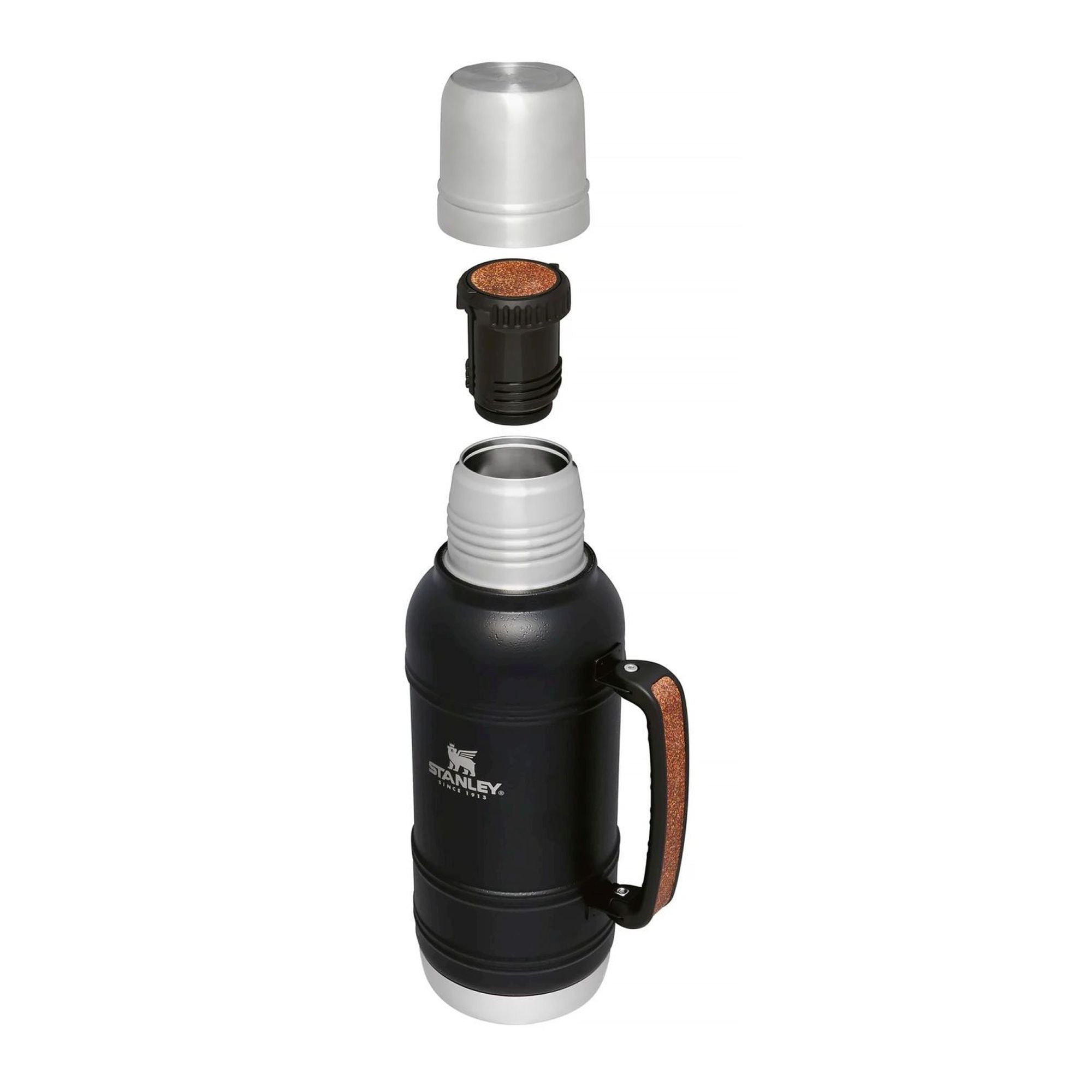 Stanley Artisan thermal water bottle, 1.4L, with stainless steel finish and leak-proof cap, designed for keeping drinks hot or cold.