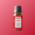 Scandiscents Love Bug essential oil blend in a glass bottle with a dropper, featuring a colorful label and floral design.