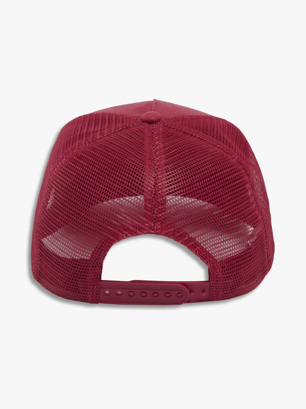 Burgundy "The Gaffer" trucker cap by BDXY Studios with mesh back and adjustable strap, casual headwear for men and women