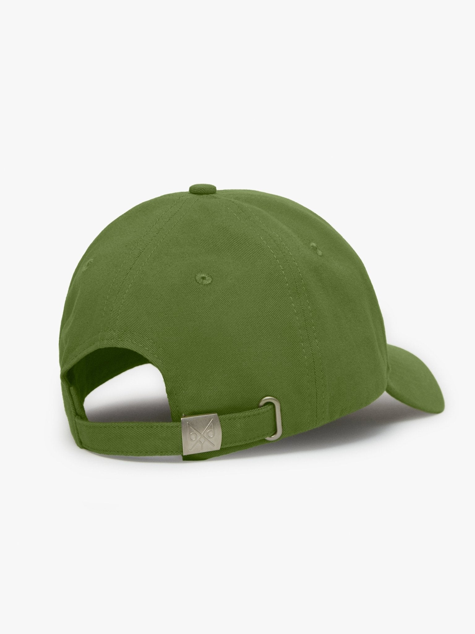 BDXY Studios "The Focus" baseball cap in Oregon green, with adjustable strap and curved brim, shown from the front.