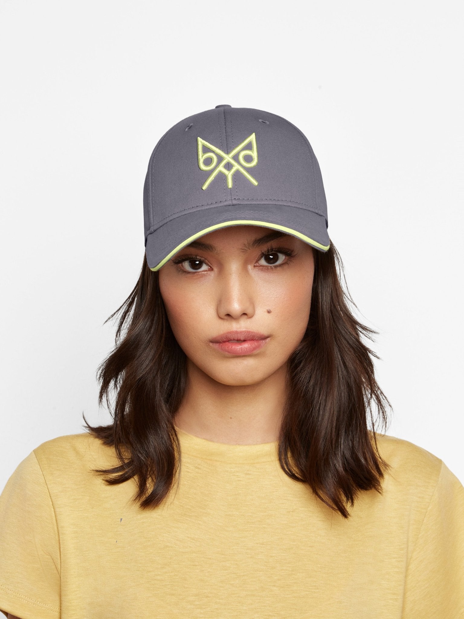 Gray "The Focus" baseball cap by BDXY Studios, featuring a classic cap design with a curved brim and adjustable strap.