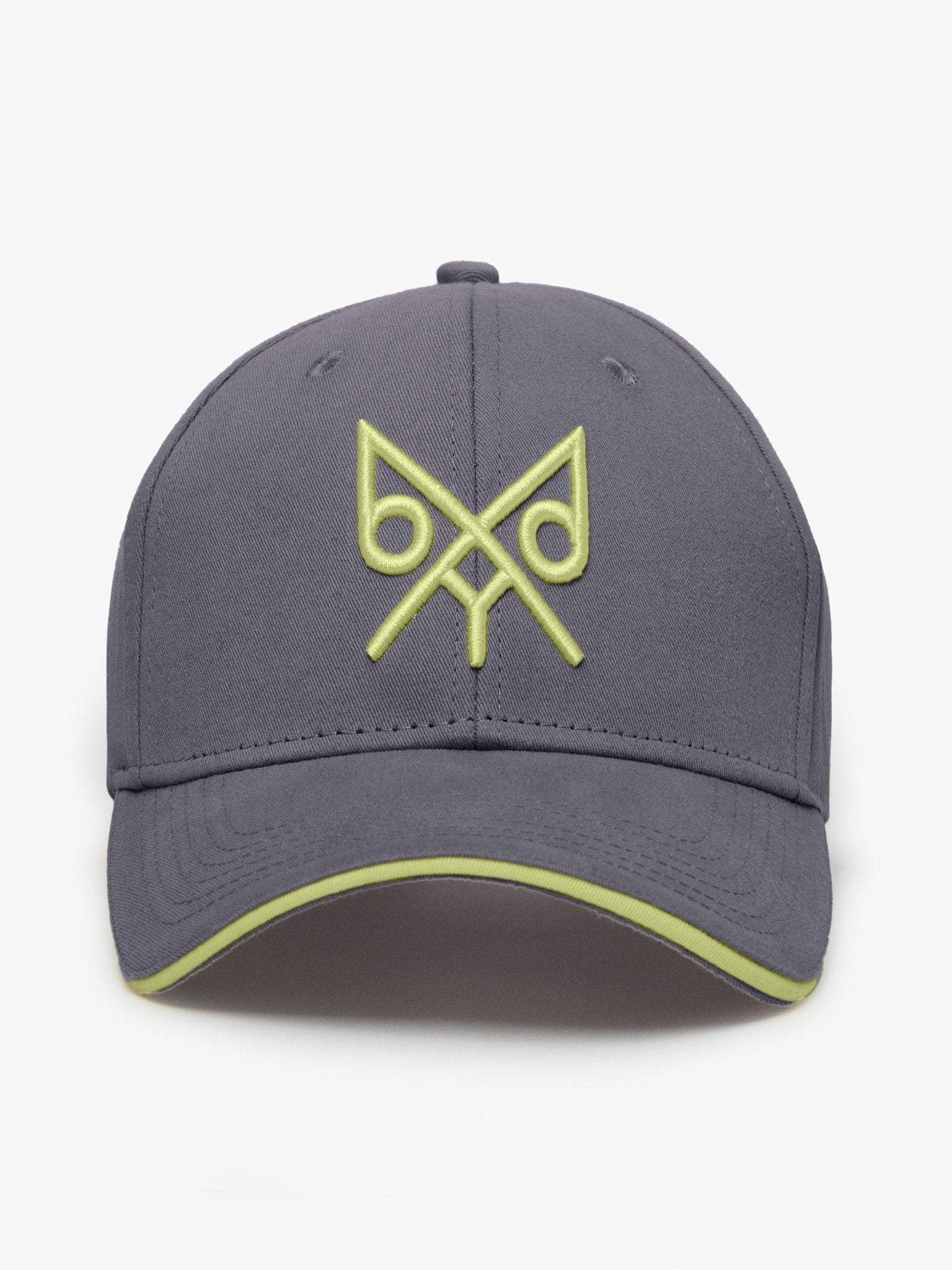 Gray "The Focus" baseball cap by BDXY Studios featuring a classic design and adjustable strap.