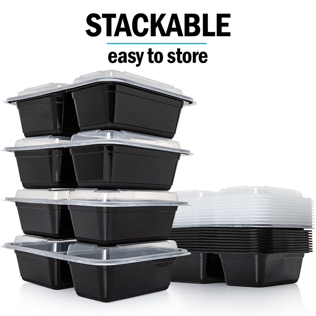 Igluu Meal Prep 2-compartment reusable containers with airtight lids, 887ml capacity for meal prep and food storage.