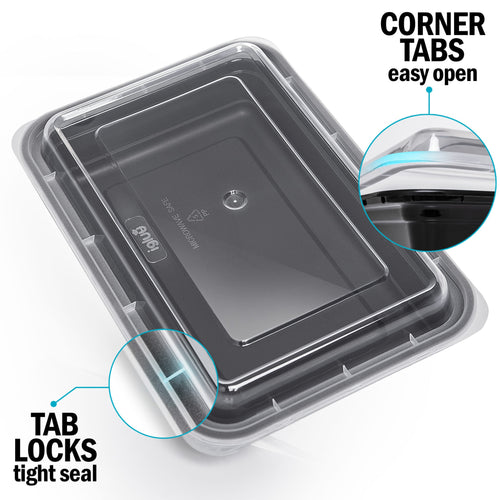 Igluu Meal Prep 1-compartment reusable plastic container, 828ml, for meal prep and food storage, with clear lid and durable design.