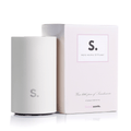 Scandiscents Halo Home Diffuser with sleek waterless scented oil design and modern black finish, placed on a wooden surface.