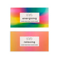 SMUG shower steamer set with relaxing and energizing scents, showing two colorful steamers on a clean bathroom surface.