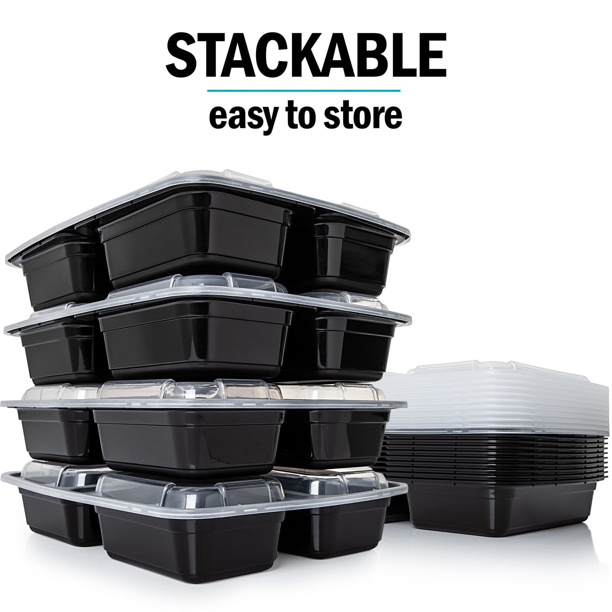 Igluu Meal Prep 3-compartment reusable containers with airtight lids, 946ml capacity, ideal for meal prep and food storage.