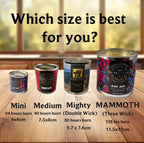 Masculine candle by Musketeers featuring a steam train scent, accented with a rustic label and warm candle wax.