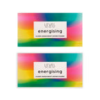 SMUG energising shower steamer set with two colorful steamers in a clear plastic tray, designed for refreshing shower experience.