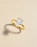2 ct Oval Solitaire Moissanite Engagement Ring in 18k Gold Vermeil