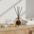 Parks Candles Fresh Orange Blossom reed diffuser 220ml with a glass bottle and natural reed sticks on a neutral background.