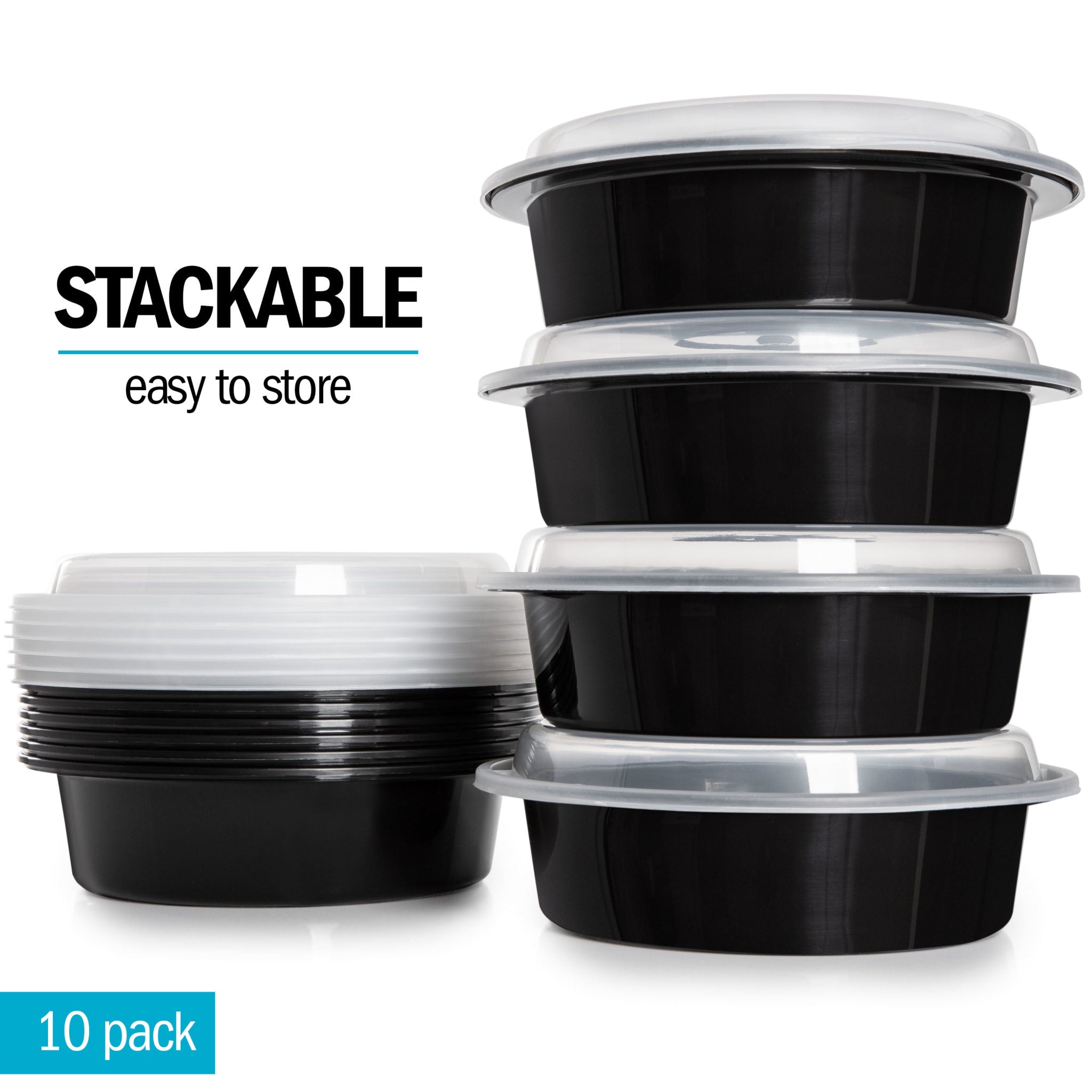 Igluu Meal Prep round reusable containers with airtight lids, 828ml capacity, ideal for meal prep and food storage.