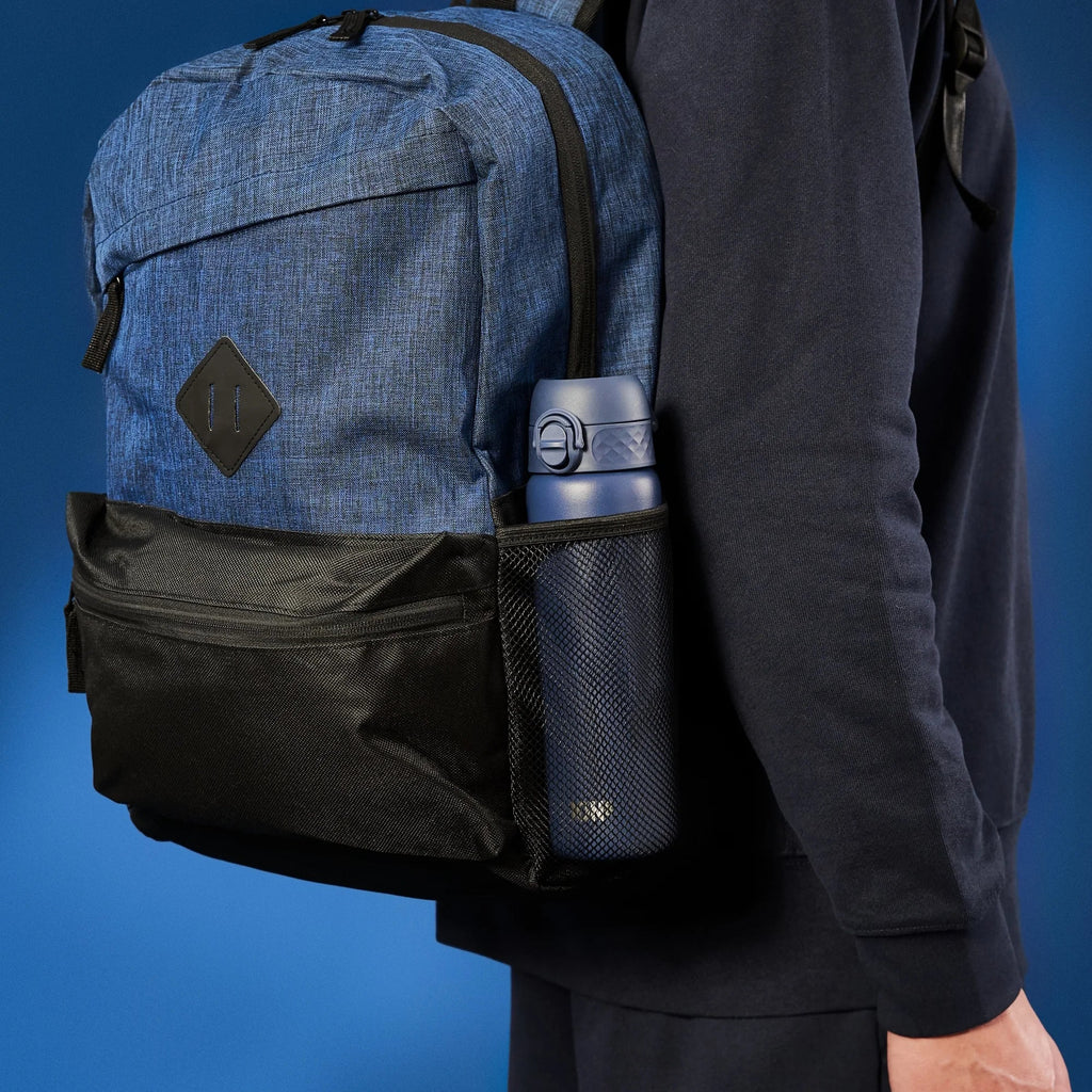 Ion8 leak-proof slim thermal steel water bottle in ash navy, 500ml insulated water bottle with a sleek, durable design
