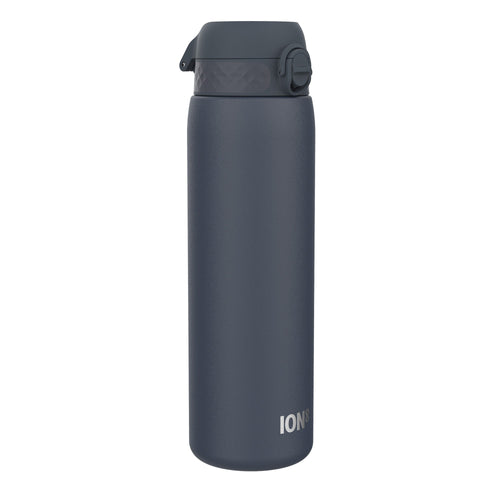 ION8 1L ash navy insulated water bottle with leak-proof design and thermal insulation for hot and cold beverages.