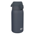 ION8 leak-proof thermal steel water bottle in ash navy with 320ml capacity, insulated for hot and cold drinks.