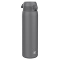 Grey ION8 leak-proof 1-litre insulated water bottle with thermal insulation, designed for hot and cold drinks.