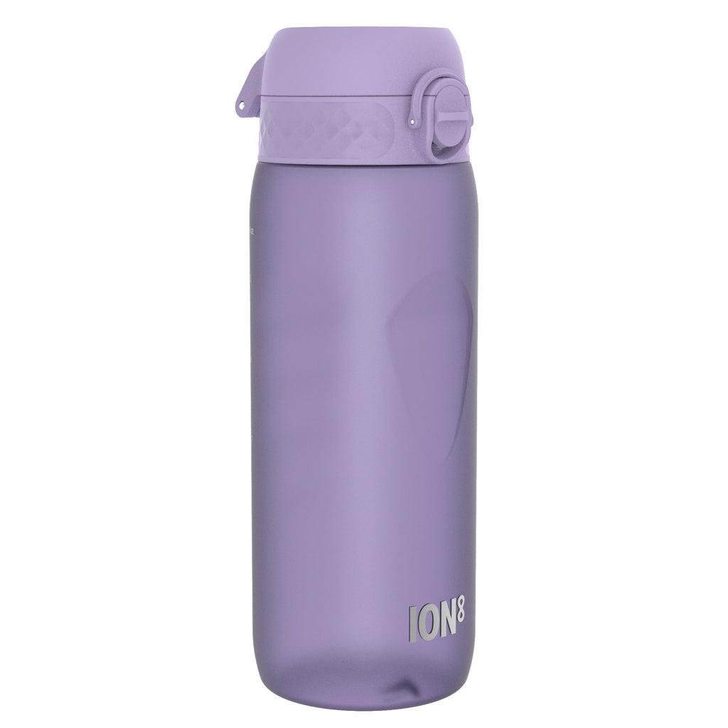 Light purple ION8 Recyclon water bottle with 750ml capacity, featuring a sleek design and secure screw-on lid.