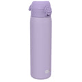 Light purple ION8 insulated steel water bottle with leak-proof lid, slim design, 500ml capacity, perfect for keeping drinks hot or cold.