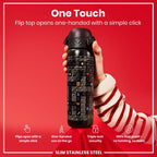 Ion8 leak-proof slim stainless steel water bottle for gamers, 600ml (20oz), with a sleek design and durable construction.