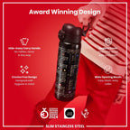 Ion8 leak-proof slim stainless steel water bottle for gamers, 600ml capacity, durable and portable steel water bottle.