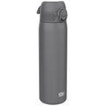 Grey ION8 leak-proof slim thermal steel water bottle, 500ml insulated design with a sleek, modern appearance.