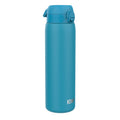 Blue ION8 1L insulated leak-proof thermal water bottle with secure lid and durable design for hot and cold drinks.