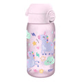 Ion8 leak-proof kids water bottle with unicorn design, 350ml Recyclon water bottle for children, durable and eco-friendly.