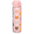 Ion8 leak-proof slim water bottle with cat design, 500ml Recyclon water bottle, reusable and eco-friendly.