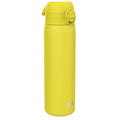 Yellow ION8 leak-proof slim thermal insulated steel water bottle, 500ml capacity, with a sleek design and secure lid.
