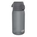 Grey Recyclon leak-proof kids water bottle by ION8, 350ml (12oz), with a durable design and secure lid.