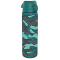 Ion8 leak-proof slim water bottle with camouflage design, 500ml (18oz) Recyclon water bottle, made for portable hydration.