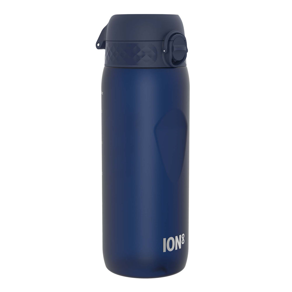 ION8 Recyclon navy 750ml water bottle with a sleek design and screw-top lid, perfect for staying hydrated on the go.