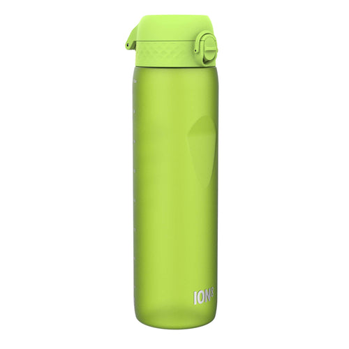 Green ION8 Recyclon 1-litre leak-proof water bottle with a secure lid and durable design, ideal for hydration on the go.
