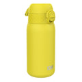 Yellow ION8 insulated steel water bottle with leak-proof design and 320ml capacity, featuring a sleek, thermal insulated body.