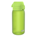 Recyclon leak-proof kids water bottle by ION8 in green, 350ml (12oz) with a secure cap and durable design for active children.