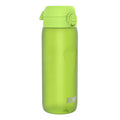Green 750ml Recyclon water bottle by ION8, made from recyclable materials, with a sleek design and secure cap.