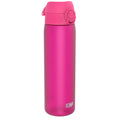 Pink ION8 Recyclon Leak Proof Slim Water Bottle, 500ml (18oz), with secure lid and sleek design.