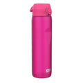 Pink ION8 Recyclon 1L leak-proof water bottle with a secure lid, designed for durable, eco-friendly hydration.