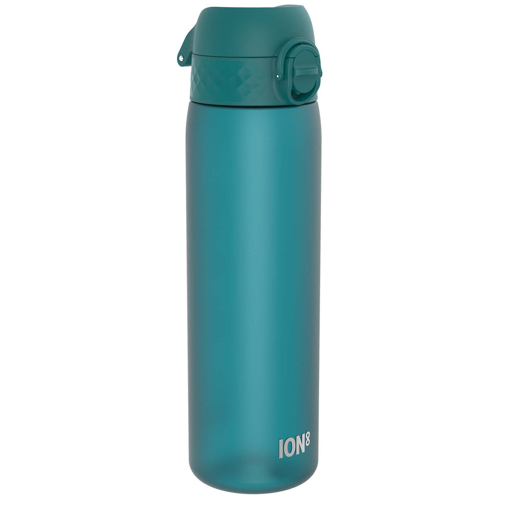 Ion8 Leak Proof Slim Water Bottle, 500ml aqua Recyclon water bottle with a sleek design and secure lid.