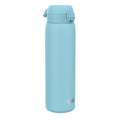 Ion8 stainless steel 1L water bottle in Alaskan Blue with leak-proof design, ideal for hydration on the go.