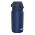 ION8 Recyclon leak-proof kids water bottle in navy, 350ml (12oz), with a spill-proof cap and durable design for children.