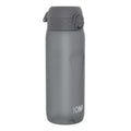 Grey Recyclon water bottle by ION8, 750ml capacity, with a sleek design and durable plastic construction.