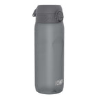 Grey Recyclon water bottle by ION8, 750ml capacity, with a sleek design and durable plastic construction.