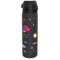 Ion8 Leak Proof Slim Water Bottle with spaceship design, 500ml (18oz), eco-friendly Recyclon water bottle for on-the-go hydration.