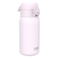 Leak-proof kids stainless steel water bottle in lilac dusk, 400ml (13oz), with a secure lid and playful design by ION8.